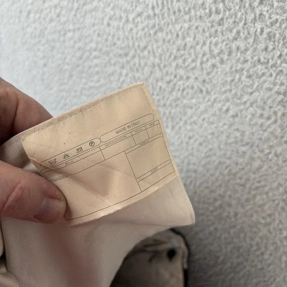 ISAIA Napoli Flat Front Dress Pants Men's 32x28 Black Chalk Stripe Made Italy - Picture 8 of 9